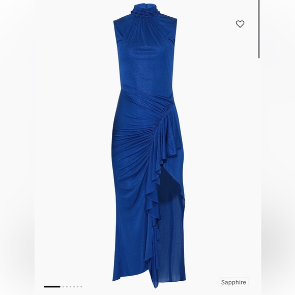 PatBO Metallic High Neck Beautiful Midi Dress - Picture 2 of 6